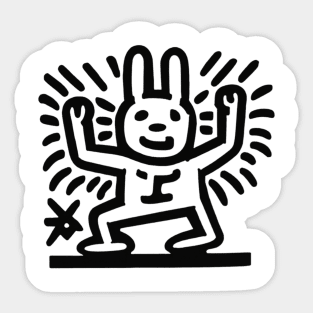 Funny Keith Haring, cat yoga Sticker